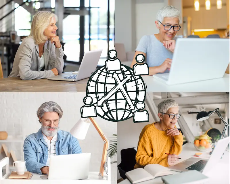 "Older adults learning how to start an online business"